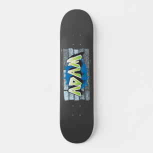 Adam Your Name Graffiti Brick Wall Stylised Skateboard