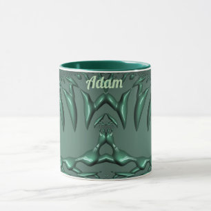 ADAM ~ Zany 3D Fractal ~ Green 3D Mug