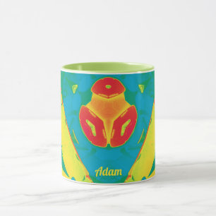 ADAM ~ Zany 3D ~ Yellow Red Green Blue  Mug
