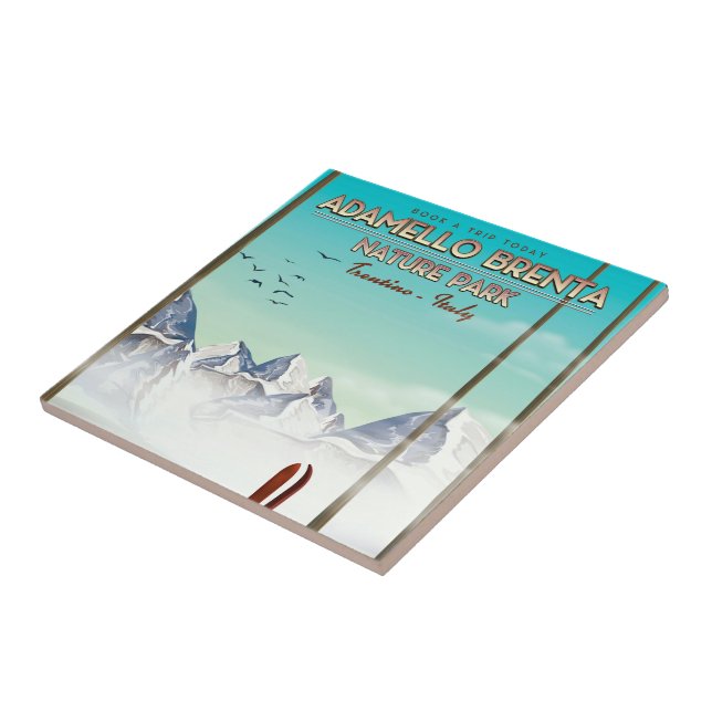 Adamello Brenta nature park Italy Vacation print Ceramic Tile (Side)