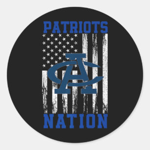 Adams Central Patriots Logo Nation Hs  Classic Round Sticker