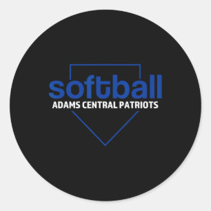 Adams Central Patriots Softll Home Plate Classic Round Sticker
