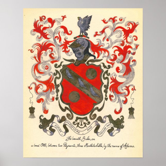 Adams Coat of Arms (16" x 20") Poster (Front)