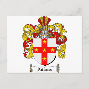 Adams Coat of Arms / Adams Family Crest Postcard