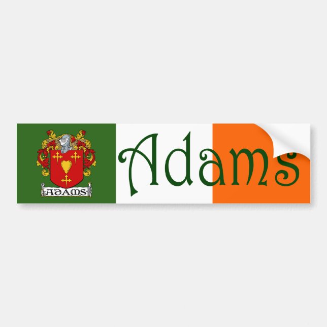 Adams Coat of Arms Flag Bumper Sticker (Front)