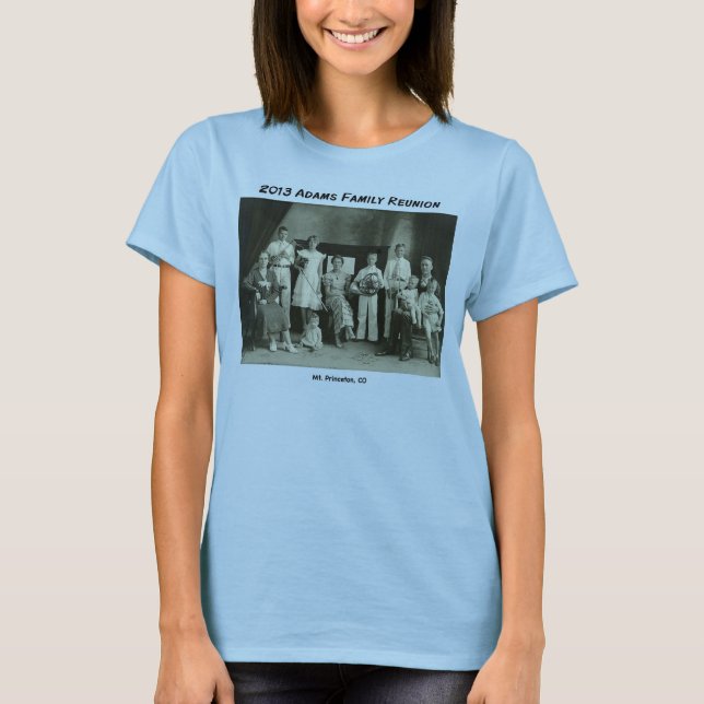 Adams Family Reunion Photo and Checklist T-Shirt (Front)