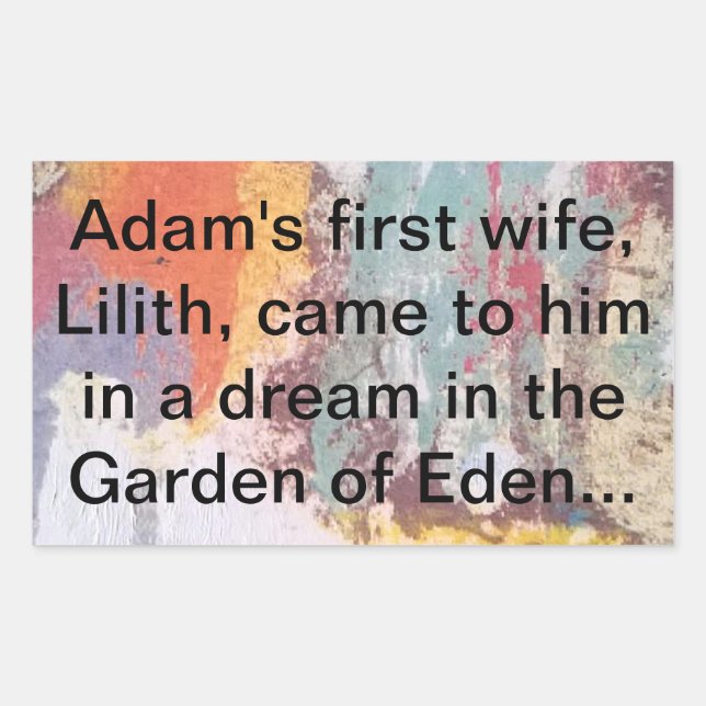 Adam's First Wife Lilith Jeff Hankamer Artjunkhaus Rectangular Sticker (Front)