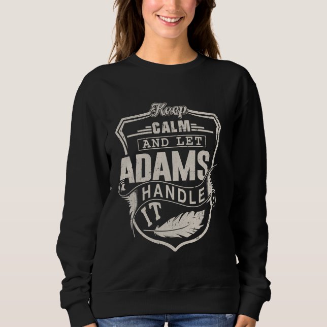 Adams Last Name Shirt Adams Name Birthday (Front)