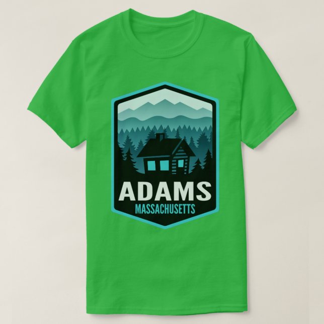 Adams Massachusetts Mountain Town Cabin  T-Shirt (Design Front)