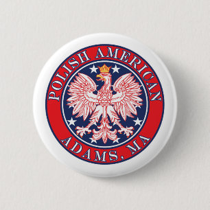 Adams Massachusetts Polish 6 Cm Round Badge