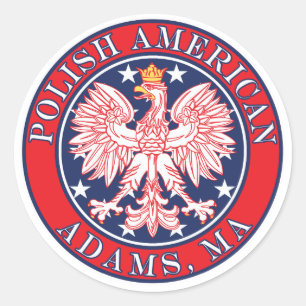 Adams Massachusetts Polish Classic Round Sticker