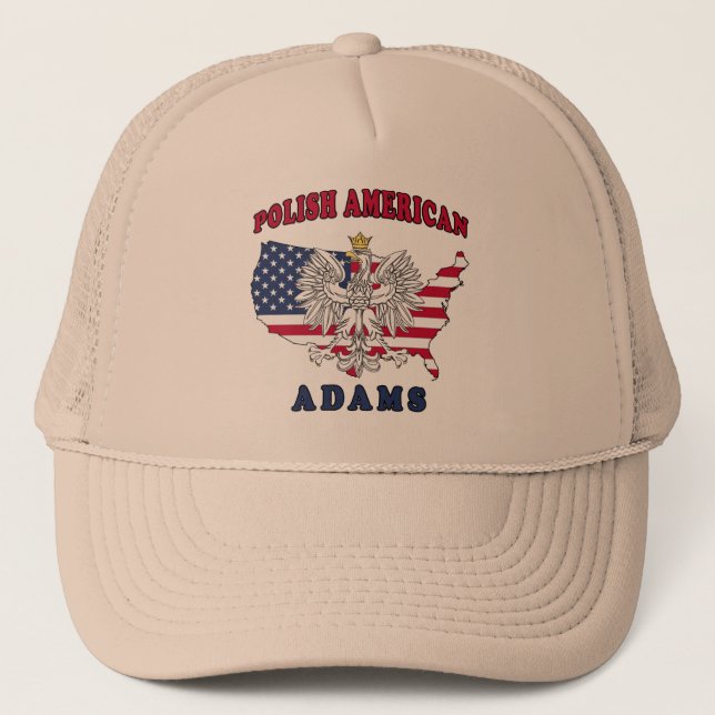Adams Massachusetts Polish Trucker Hat (Front)