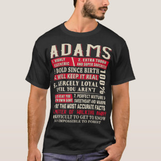 Adams Name Gift Adams Adams Surname T-Shirt