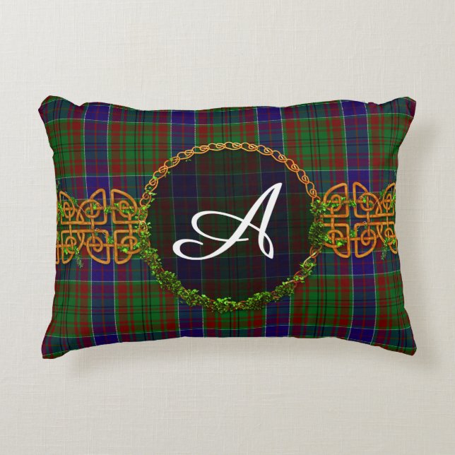 Adams Tartan And Monogram Decorative Cushion (Front)