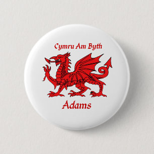 Adams Welsh Dragon 6 Cm Round Badge