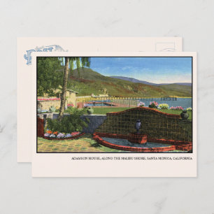 Adamson House Malibu Peacock Fountain Postcard