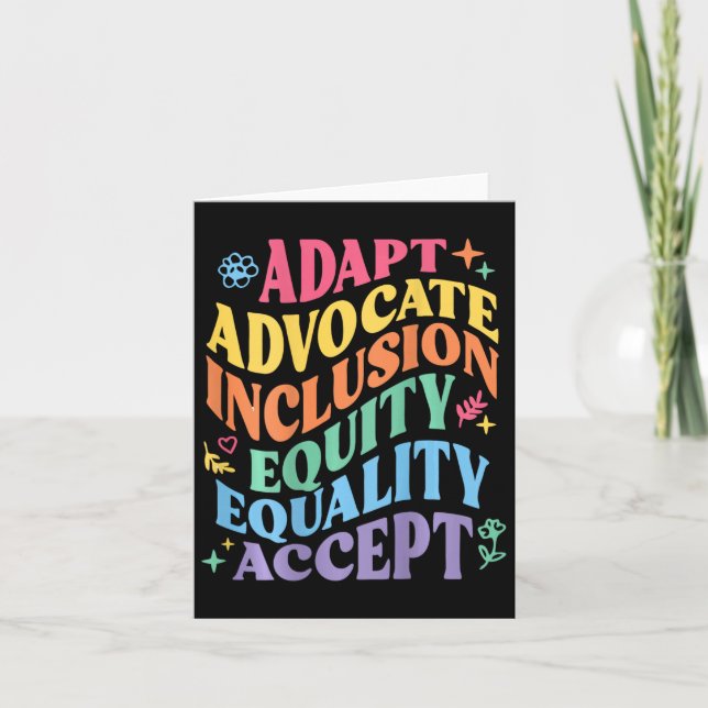 Adapt Advocate Inclusion Equity Equality Accept Au Card (Front)