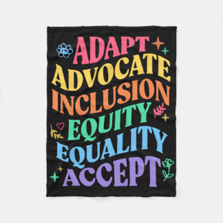 Adapt Advocate Inclusion Equity Equality Autism Aw Fleece Blanket