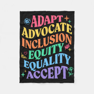 Adapt Advocate Inclusion Equity Equality Autism Aw Fleece Blanket
