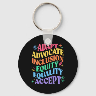 Adapt Advocate Inclusion Equity Equality Autism Aw Key Ring