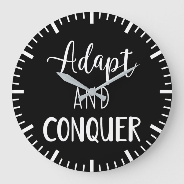 Adapt and Conquer - Gym, Hustle, Success Large Clock (Front)