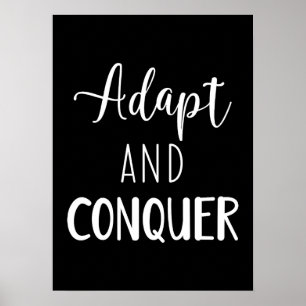 Adapt and Conquer - Gym, Hustle, Success Poster