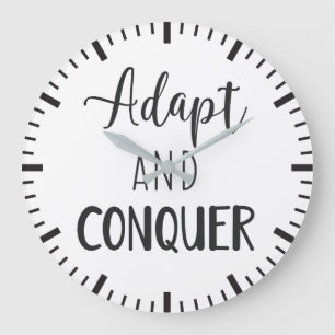 Adapt And Conquer - Hustle Success Motivational Large Clock