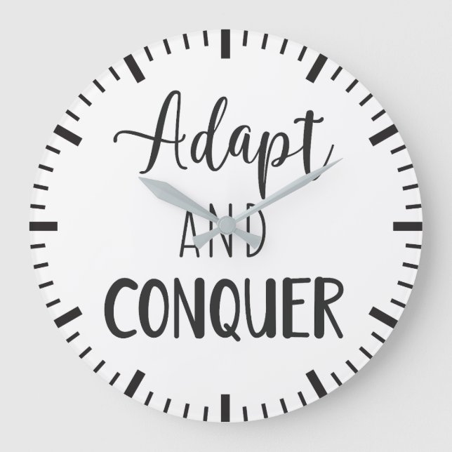 Adapt And Conquer - Hustle Success Motivational Large Clock (Front)