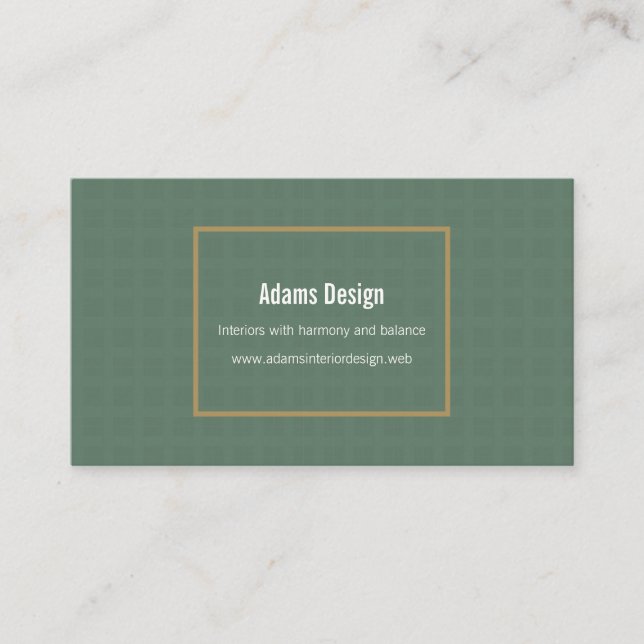 Adaptable and Professional Green and Gold Business Card (Front)