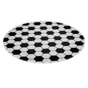 Adapted Soccer Ball pattern Black White Cutting Board
