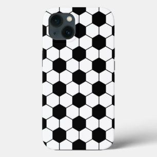 Adapted Soccer Ball pattern Black White iPhone Case