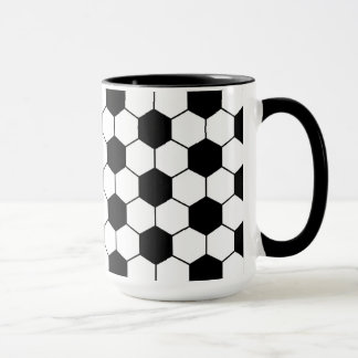 Adapted Soccer Ball pattern Black White Mug