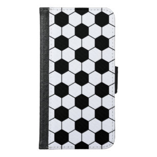 Adapted Soccer Ball pattern Black White Samsung Galaxy S6 Wallet Case