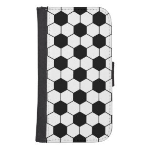 Adapted Soccer Ball pattern Black White Samsung S4 Wallet Case