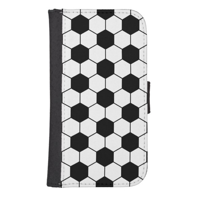 Adapted Soccer Ball pattern Black White Samsung Galaxy Wallet Case (Front)