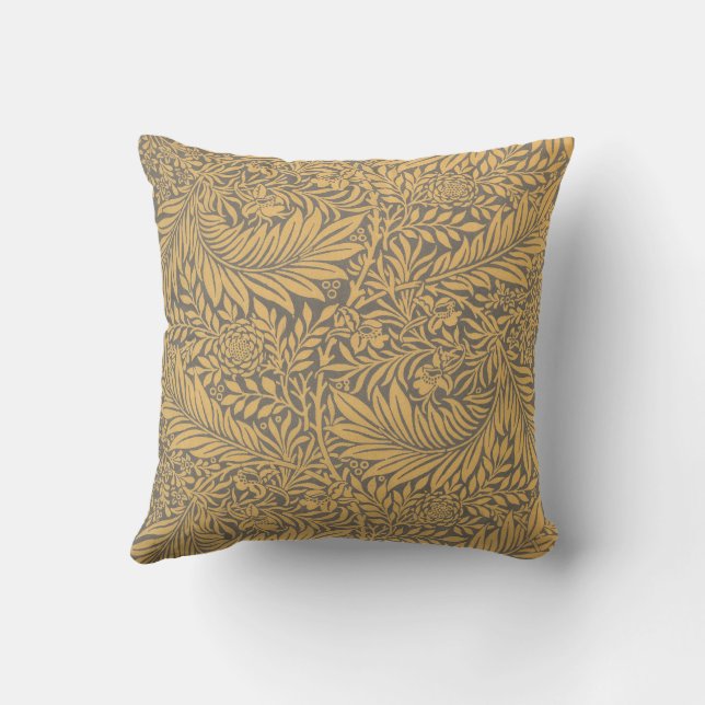 Adapted William Morris luckspur Throw Pillow (Back)