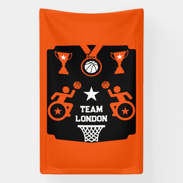 Adaptive Disabled Basketball Banner (Vertical)