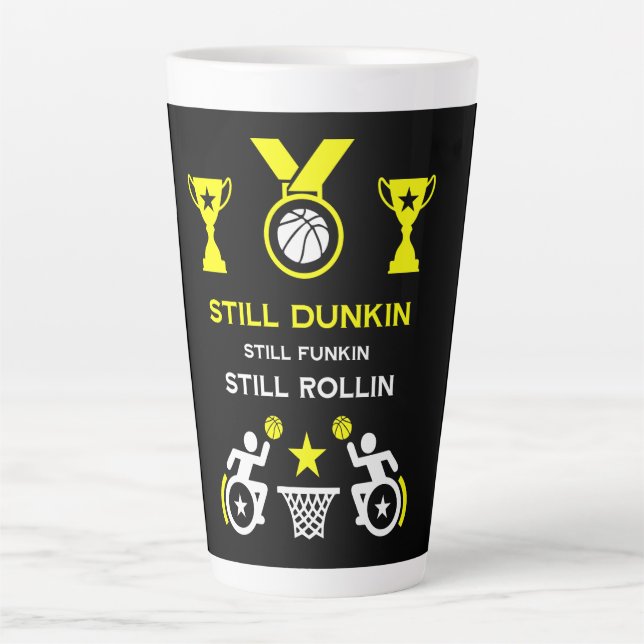Adaptive Disabled Basketball Latte Mug (Front)