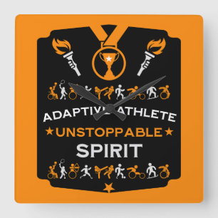 Adaptive Disabled Sports Gift Square Wall Clock