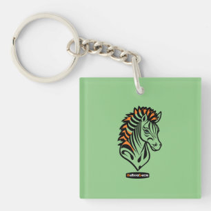 Adaptives ZebraLeon - Illustration mit Text Key Ring