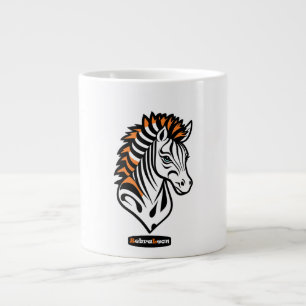 Adaptives ZebraLeon - Illustration mit Text Large Coffee Mug