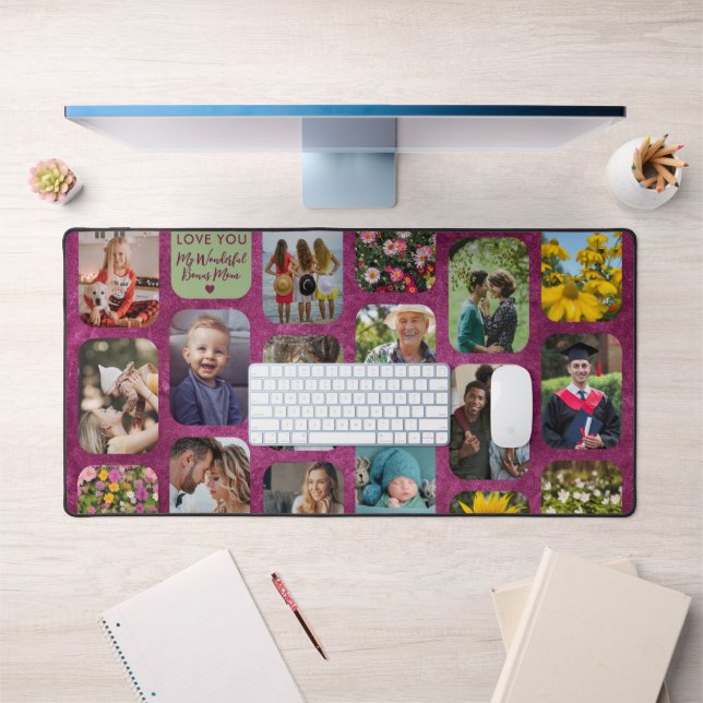     Add 17 Photos Modern Purple Love You Bonus Mum Desk Mat (Office 1)