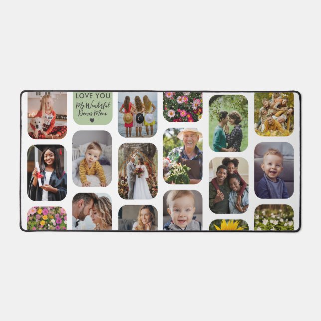      Add 17 Photos Modern White Love You Bonus Mum Desk Mat (Front)