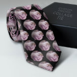 Add 1 Floating Head Photo Half Drop Pattern black Tie<br><div class="desc">A png file with your head cropped works best.

A floating head makes this a fun and festive design to wear this holiday season. If you have the skills,  you can replace this photo with your photo.</div>