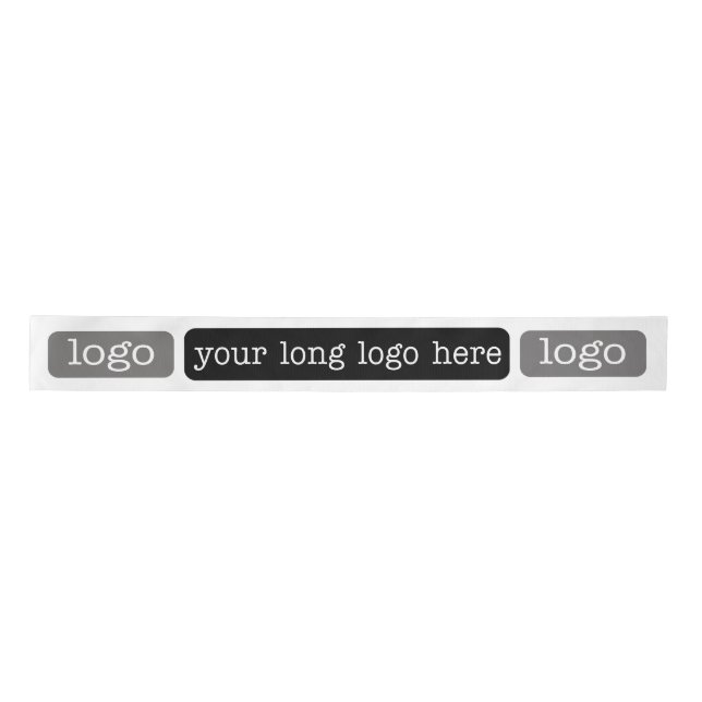Add 2 Logos on White Background Satin Ribbon (Front)