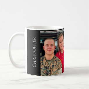 Add 2 Photo Siblings Monogram  Coffee Mug