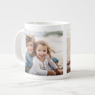 Add 2 Photos - Simple Collage on both sides Large Coffee Mug