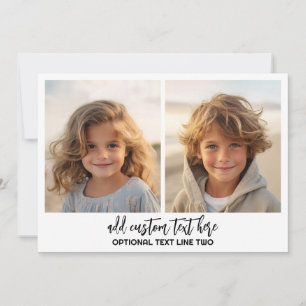 Add 2 Photos - Simple Collage with Text Holiday Card