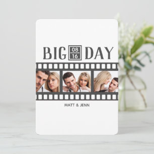 Add 3 Photos Fun Film Wedding Invitation