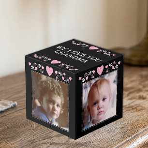 Add 4 images we love you grandma black pink cube